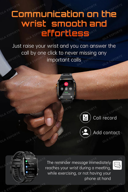 Smart Watch For Android IOS AMOLED Screen Bluetooth Call Fitness Clock 100+ Sports Modes Pedometer 880mAh Battery Men Smartwatch