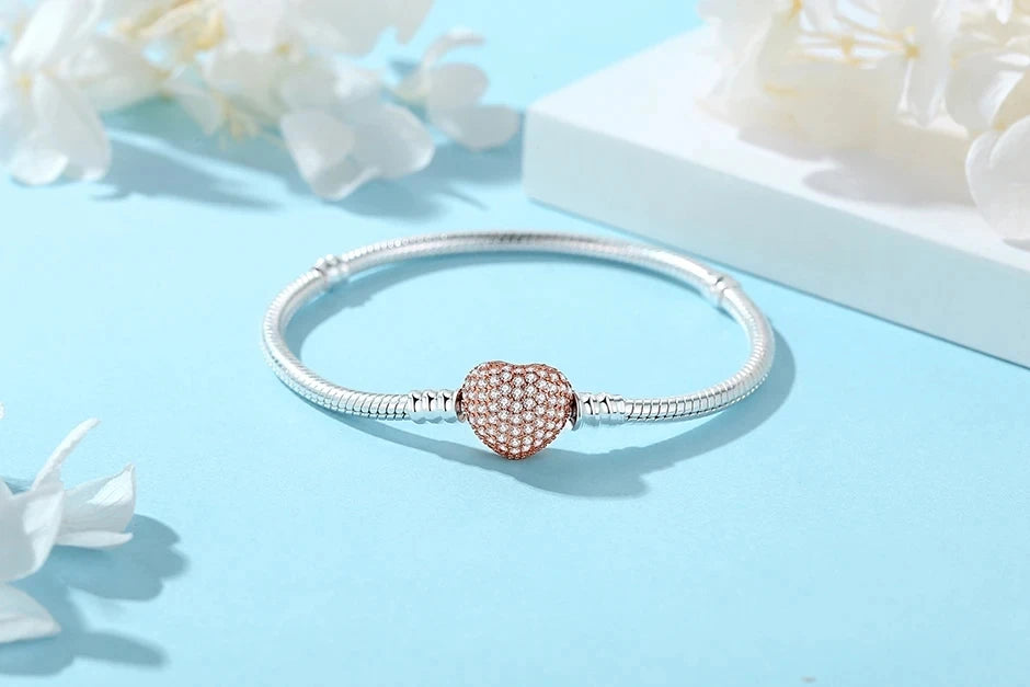 2025 New Disney Mickey Mouse Spider Man Heart Clip Original 925 Silver Plated Bracelet Love Buckle Bead Decoration DIY Women's