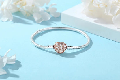 2025 New Disney Mickey Mouse Spider Man Heart Clip Original 925 Silver Plated Bracelet Love Buckle Bead Decoration DIY Women's