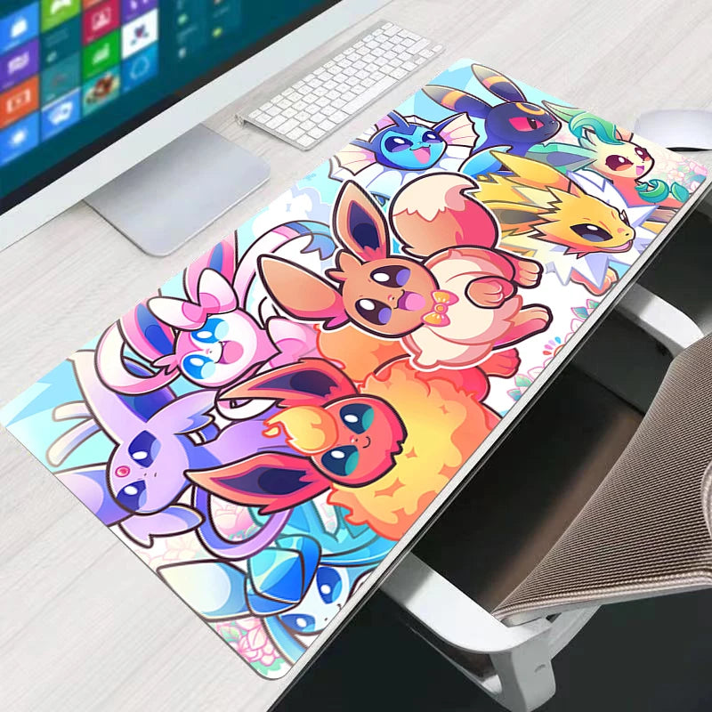 Mouse Pad Computer Speed Type Varpet Mat For E-sports Players Lock Edge Keyboard Pad Mousepad P-Pokemons Eevee Office Desk Mat