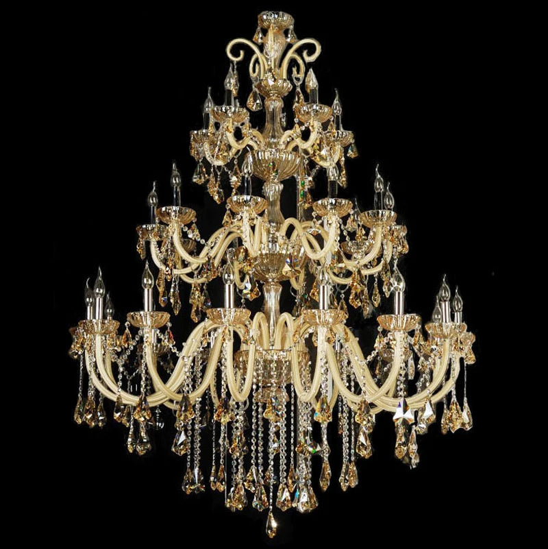 Duplex Crystal Chandeliers European Clubhouse Villa Creative Clndle Lamp Staircase Crystal Chandelier Lighting For Living Room