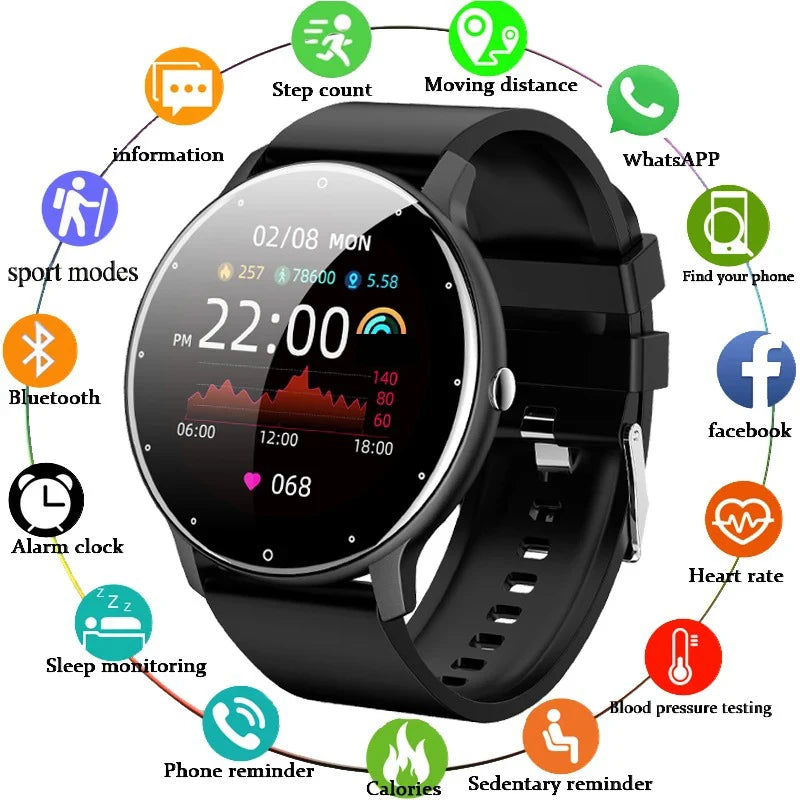 LIGE New Smart Watch Women Men Ladies Gift Sport Fitness Men Watches Heart Rate Monitoring Waterproof Smartwatch For Android IOS