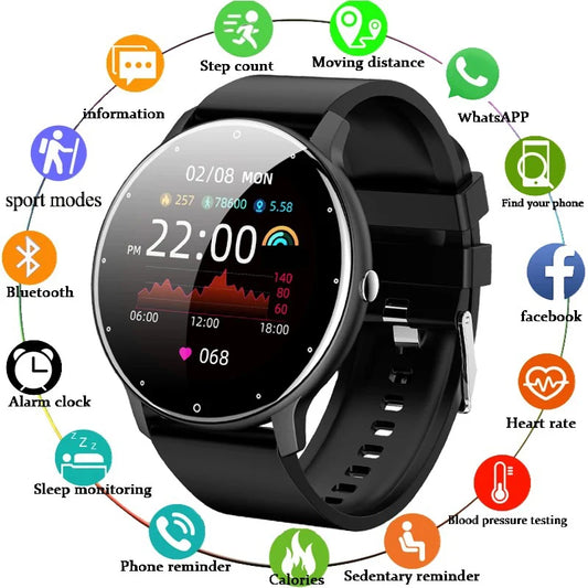 LIGE New Smart Watch Women Men Ladies Gift Sport Fitness Men Watches Heart Rate Monitoring Waterproof Smartwatch For Android IOS