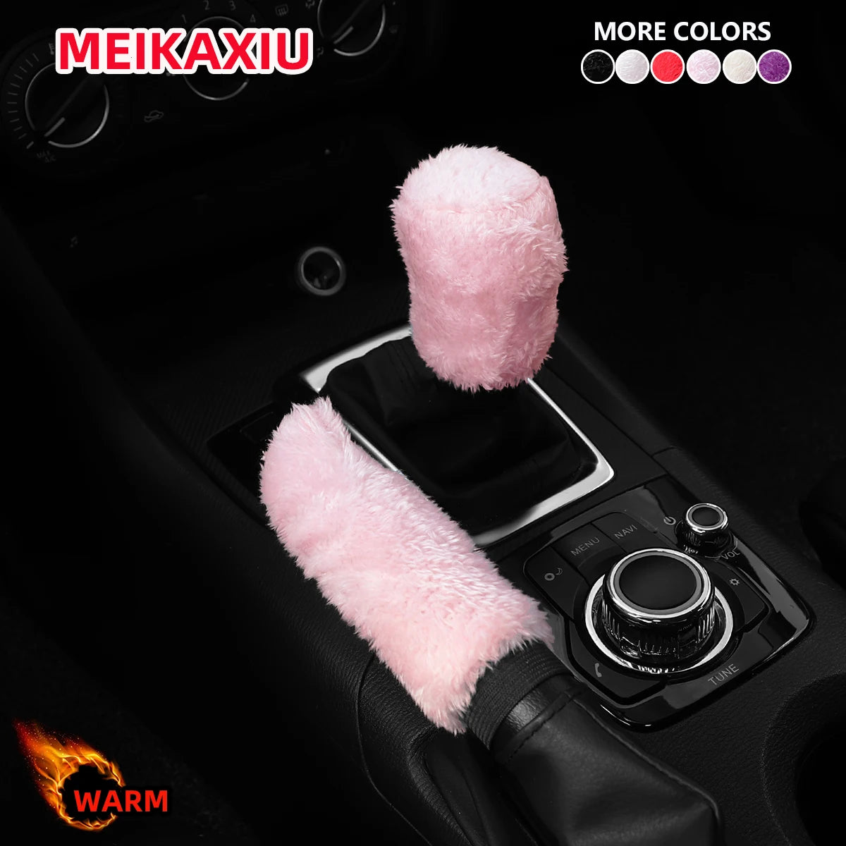2 SET Winter short plush hand warmer comfortable car handbrake cover handle cover handle cover interior car accessories