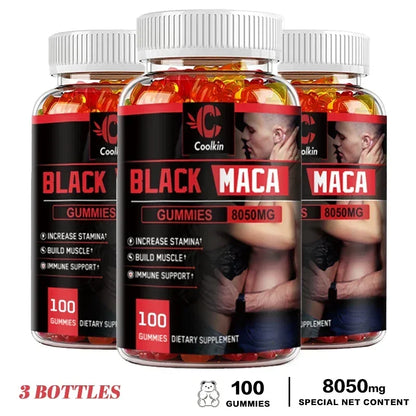 Black Maca Gummies - Increases Male Strength, Size and Endurance, and Enhances Physical and Emotional Performance