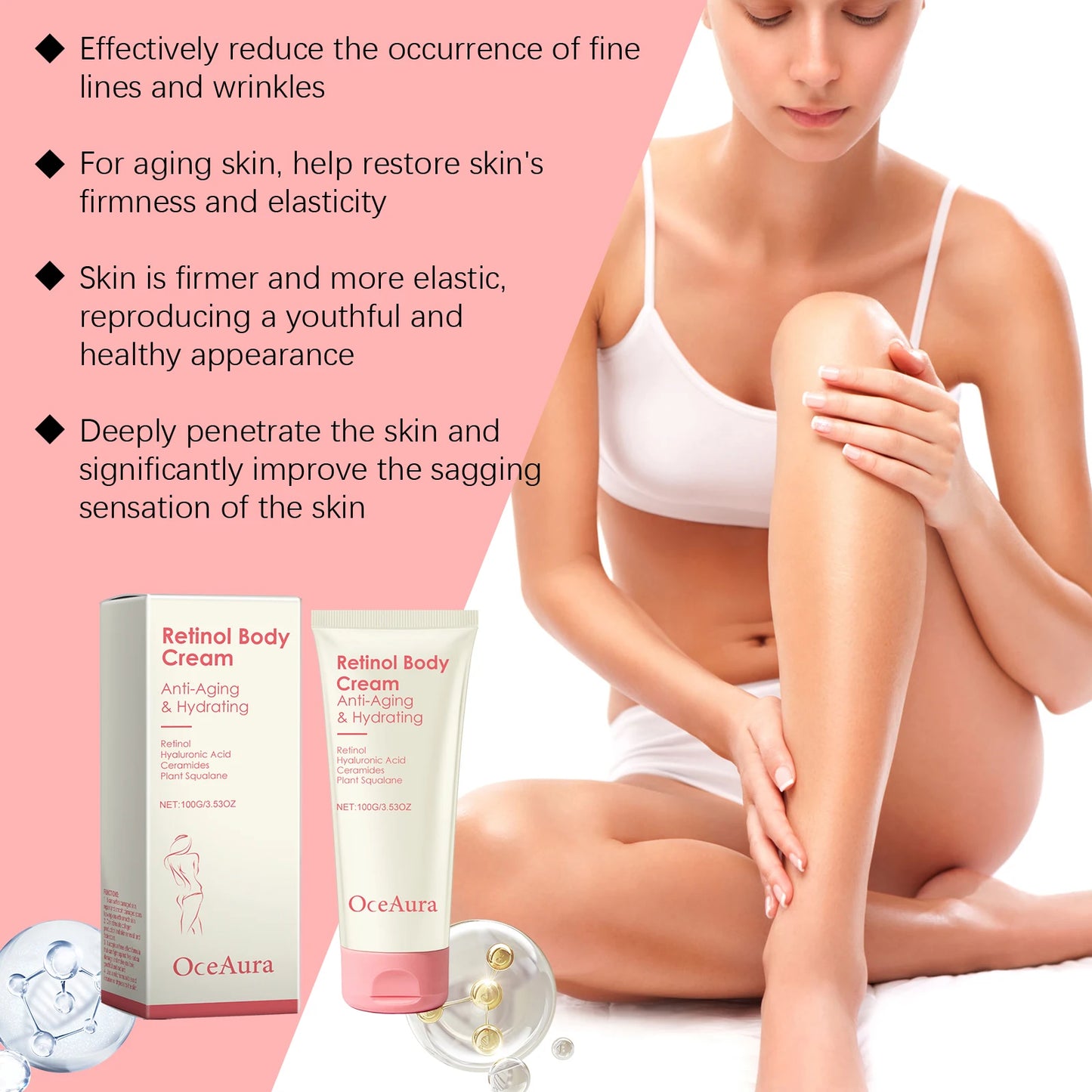 Retinol Firming Body Cream Anti-Wrinkle Tightening Improve Sagging Skin Remove Cellulite Nourish Lift Firming Moisturizing Cream