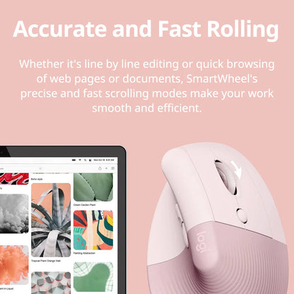 Logitech Lift Vertical Mouse  Ergonomic Wireless With Silent Click Bluetooth/Usb Dual Mode For Pc Laptop Tablet Wrist Pain
