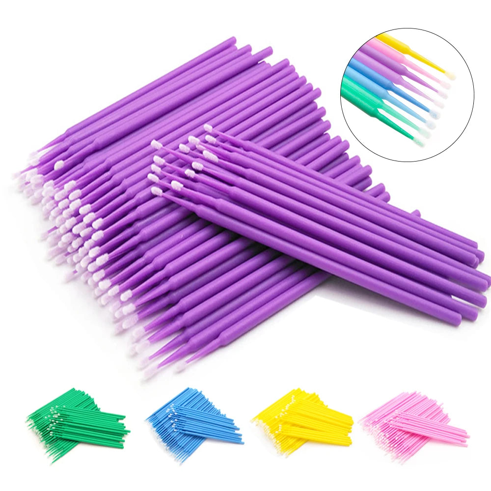 YSDO Nano Cotton Swab 100pcs Micro Eyelash Brushes Individual Lash Removing Swab Makeup Brush beauty care Tool Cosmetics