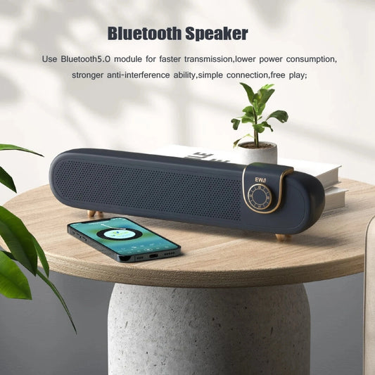 EWA Wireless Speaker Classic Style Retro Desktop Audio Rotary Button Hifi Stereo Multimedia Subwoofer Player Speaker AUX