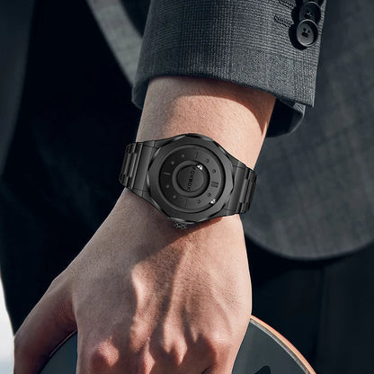 FOXBOX Creative Men's Quartz Wristwatches Outdoor Sports Waterproof Scrolling Pointer Magnetic Force Watch Men Relogio Masculino
