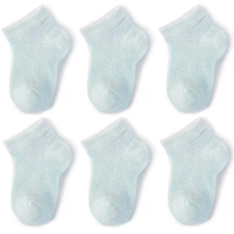 3Pairs/Set Soft Stitch Cute Floor Clothes Stockings Summer Baby Mesh Ankle Short White Sock for Toddler Boys Girls Kids Gifts