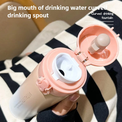 304 Stainless Steel Thermal Bottle Gradient Color Flip Lid Portable Vacuum Cup for Outdoor Hiking Halloween Christmas Gift