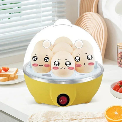 Mini Electric Egg Cooker 6 Eggs Steamer Multifunction Auto Shut Off Boiler Fast Cooking for Breakfast Kitchen Appliance
