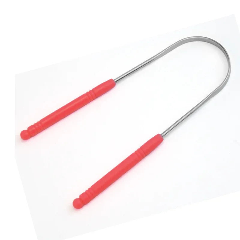 New Stainless Steel Tongue Scraper Fresh Breath Cleaning Coated Tongue Toothbrush Oral Hygiene U-shaped Metal Tongue Scraper