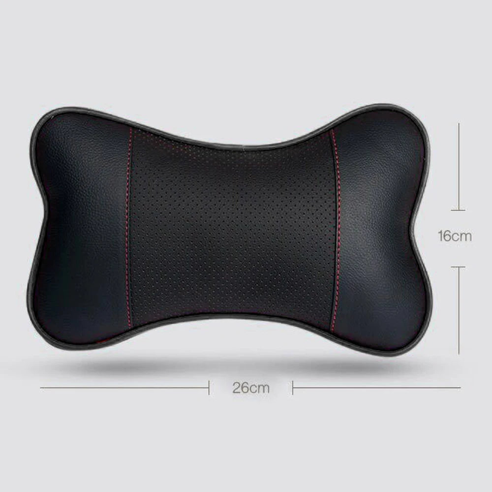 2PCS Cowhide Car Neck Pillows Soft Breathable Universal Seat Headrest Support Auto Interior Decoration Top Quality