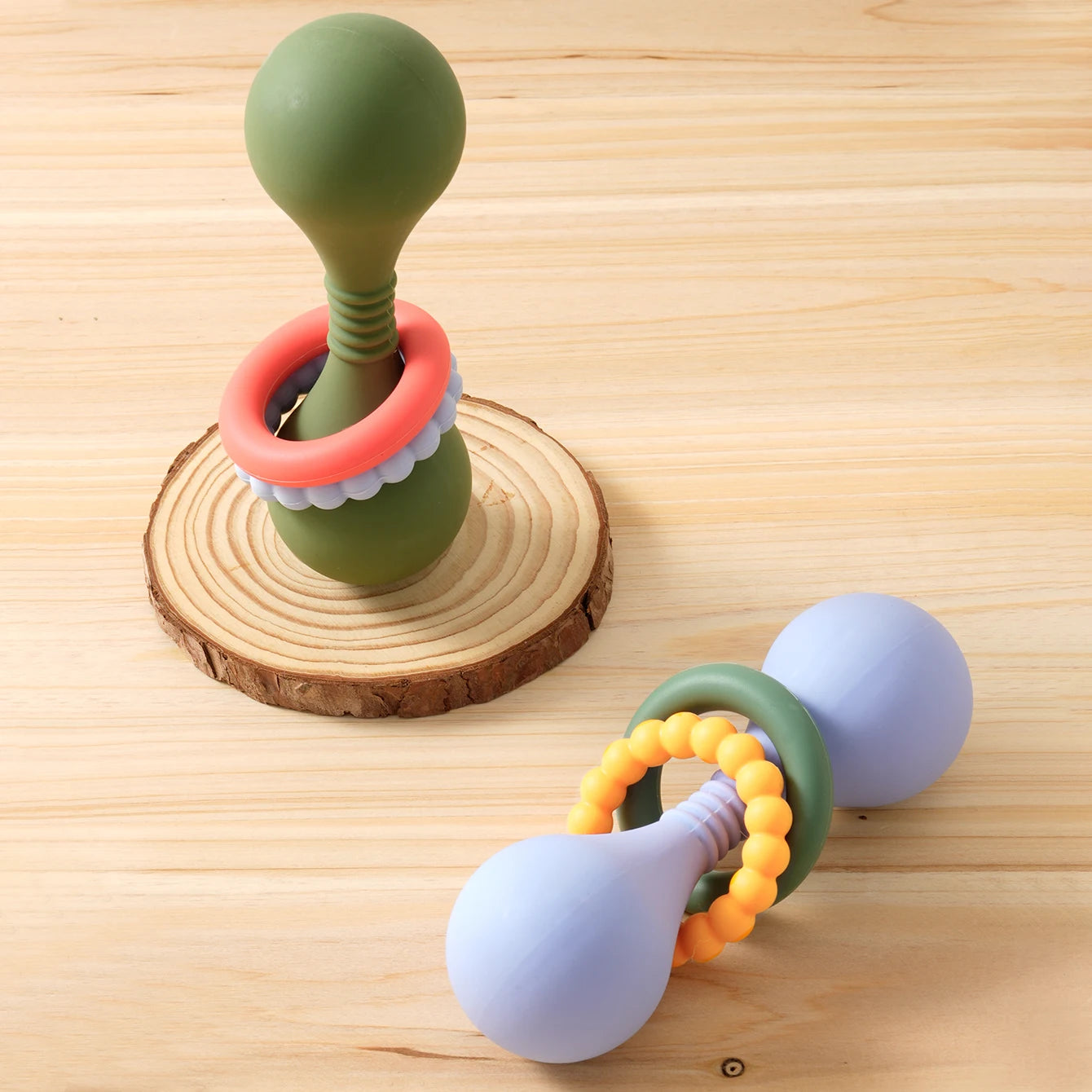 1PCS Baby Silicone Rattle Toys Hand Grip Baby Teething Toys Infant Hand Shake Toys Girl Boy Toys Baby Shower Gift Soft Baby Toys