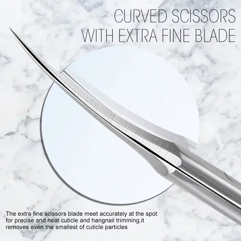 Precision Bending Stainless Steel Scissors - A Multifunctional Beauty Tool for Eyebrow and Makeup Care, with A Non Slip Grip