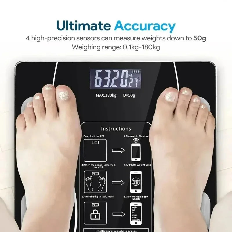 Smart body fat scale household accurate and durable small charging electronic scale high accurate measurement of human weight