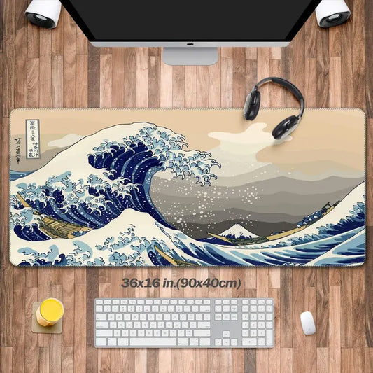 Japan Great Wave Mousepad Large Computer Office Game Desk Mat  XXL Rubber Anti-slip HD Gaming Keyboard Mousepads Long Table Mats