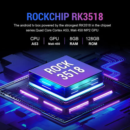 2026 T1+ Android 16 Smart TV Box Rockchip RK3518 WIFI6 BT 5.4 UI Interface 8K HD Media Player Voice Assistant Set Top Box IPTV