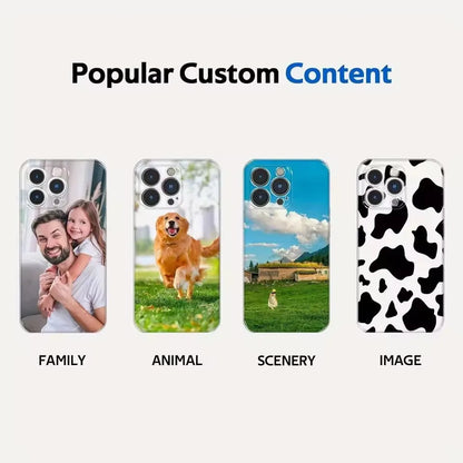 Custom Soft Transparent Case For iPhone 17 16 15 14 13 12 11 Pro Max Mini 7 8 Plus SE XS XR DIY Personalized Photo Picture