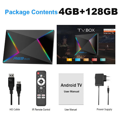 R69 plus Voice Control 8K Ultra HD TV Box Octa Core Allwinner H728 Supports Netflix WIFI 6 Set Top Box
