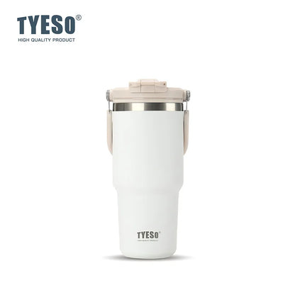 Tyeso 600/750/900/1050/1200ML Stainless Steel Thermos Bottle Car Coffee Cup Sports Water Bottles Keeps Cold and Heat Thermal Mug