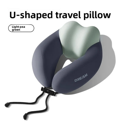 Memory Foam Travel Neck Pillow U Shape Ergonomic Support for Airplane Car Office Comfortable Portable Cervical Pillow