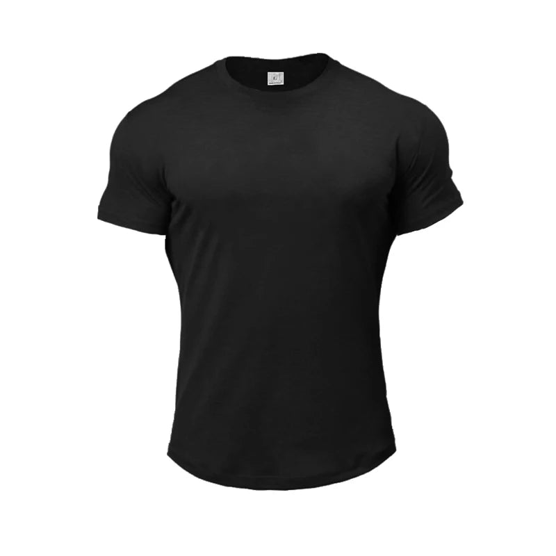 New Men's Casual Printed Short-sleeved Summer Cotton Moisture Wicking and Breathable T-shirt Outdoor Sports Fitness Top