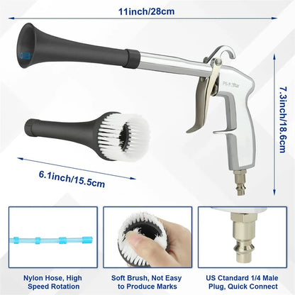 Air Blow Car Wash Gun Efficient Dry Cleaning Gun High Pressure Tornado Dust Blowing Gun Professional Car Interior Cleaning Tools