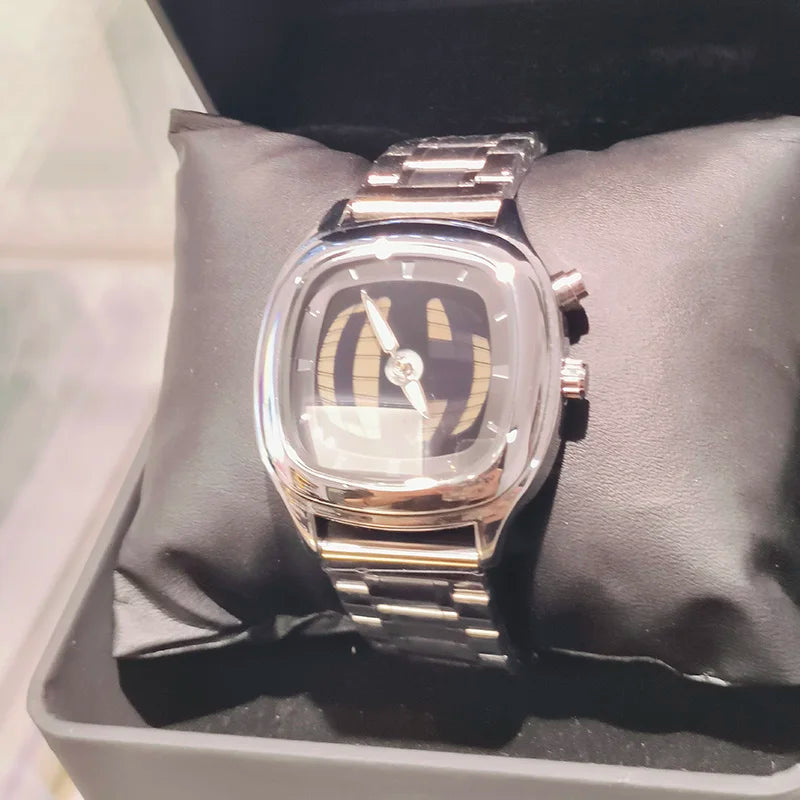 PINTIME Y2K Luxury Men's Watch New Conceptual Cool Digit Dial Male Quartz Wristwatch Stainless Steel Waterproof Reloj Man Clock