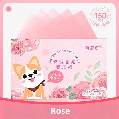 150pcs Oil Blotting Paper Facial Cleansing Oil Control Absorbing Tissues Straight For Handy Face Blotting Sheets Men Women Set