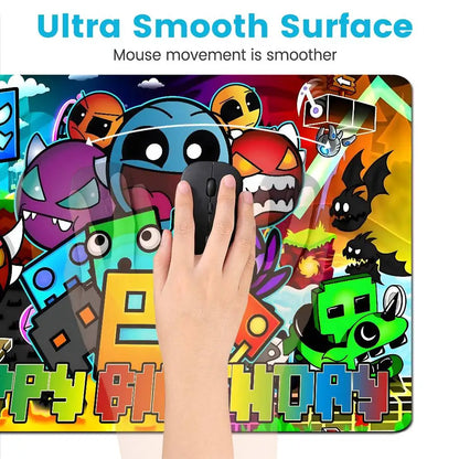 Cartoon Geometry Dash Video Game Office Student Gaming Thickened Large Pad Non-slip Cushion Mouse Pad for PC Computer Table