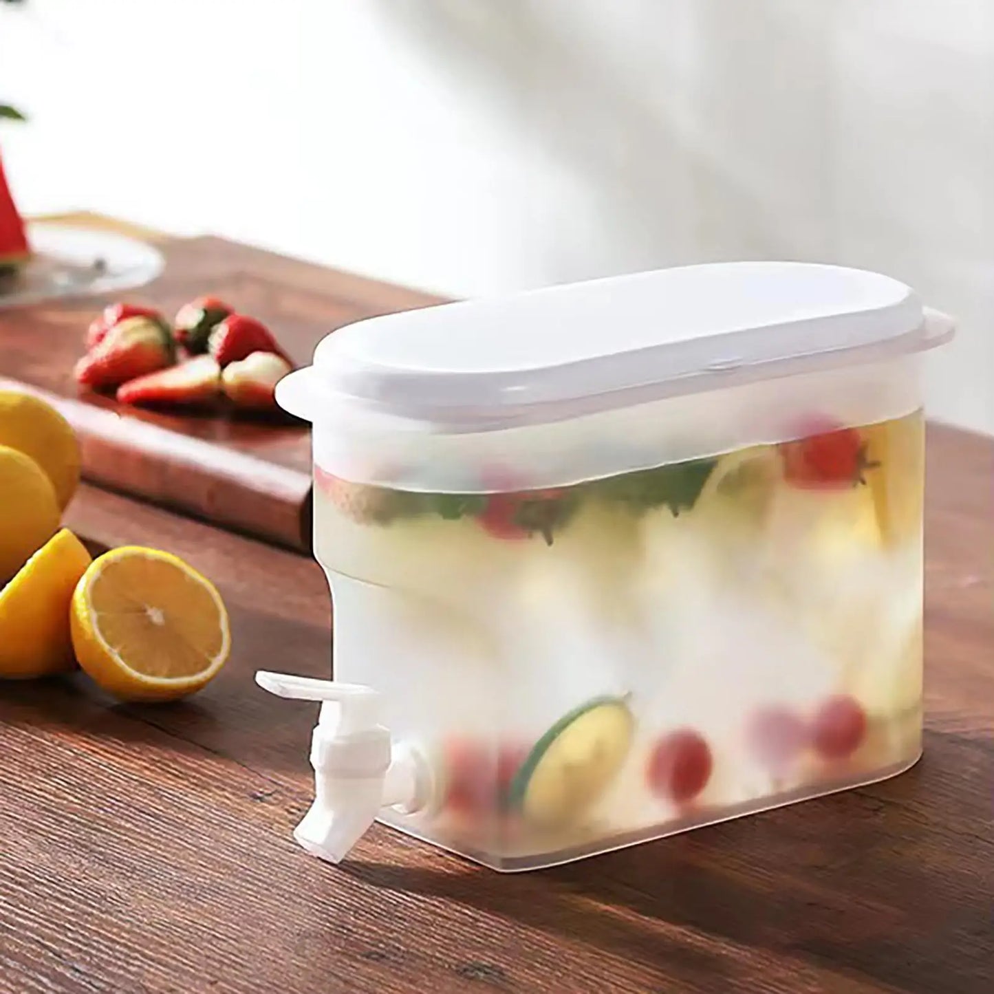 2.8L Cold Water Jug Large Capacity Cold Kettle with Faucet Beverage Dispenser Refrigerator Water Container For Summer Party