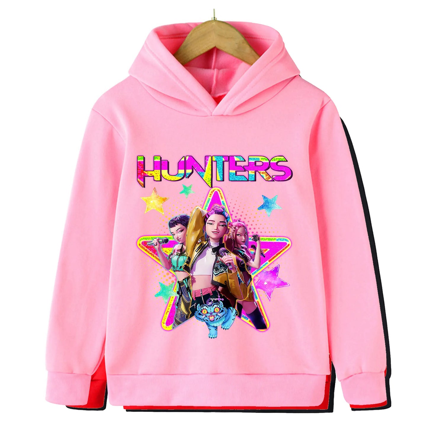 2025 Movie KPop Demon Hunters Cartoon Girls Boys Hoodies Children's Korean Wave Print Fashion Casual Tops Casual Girls Clothing