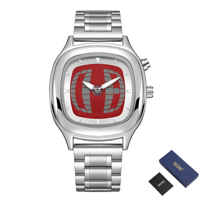 PINTIME Y2K Luxury Men's Watch New Conceptual Cool Digit Dial Male Quartz Wristwatch Stainless Steel Waterproof Reloj Man Clock