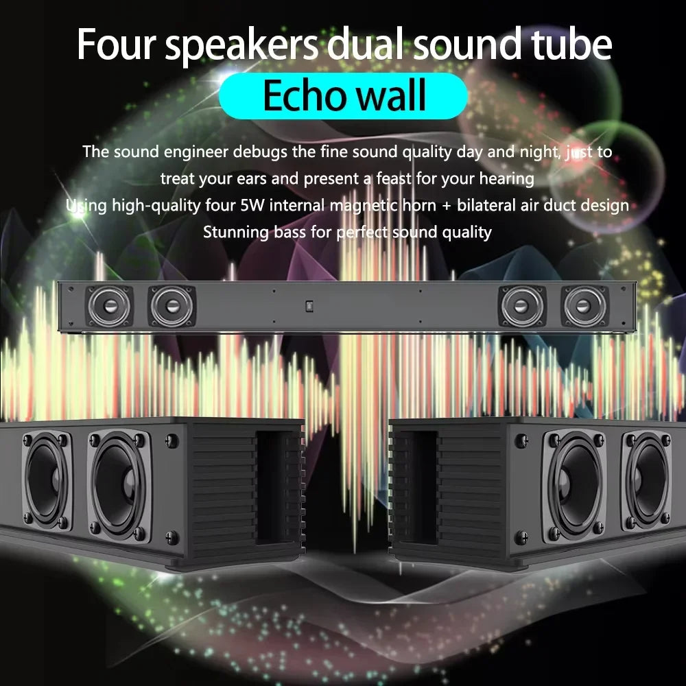 Wireless Bluetooth Sound Bar Speaker Wired Wireless Surround Stereo Home Theater TV Projector System Super Power Sound Speaker