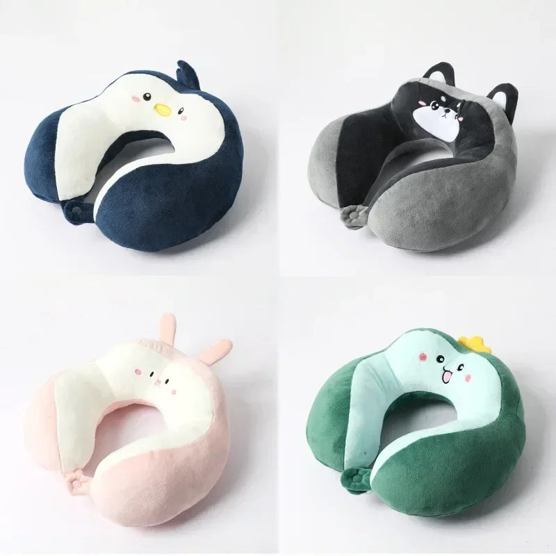 Commuting Nap Cartoon Neck Protection Pillow, Car Portable U-shaped Pillow,Outdoor Travel Airplane Pillow Car Accessories