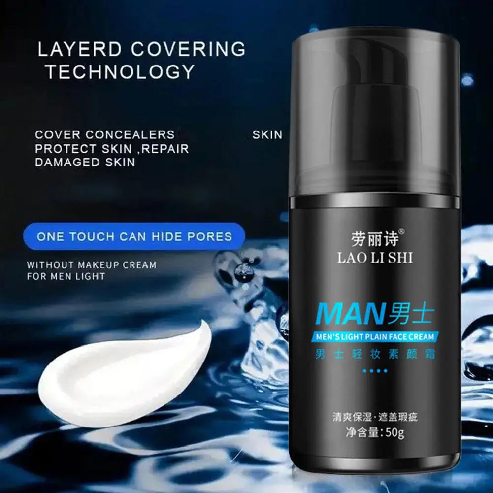 1/2PCS Men Makeup Cream Face Concealer Oil Control Make Up Lazy Cream Moisturizer Toning Cream Conceal Pores Covering Foundation