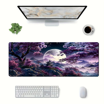 Japanese Cherry Blossom Wave Mouse Pad Purple Gaming XL Home New HD Mousepad XXL Non-Slip Office Keyboard Carpet Laptop Mice Mat