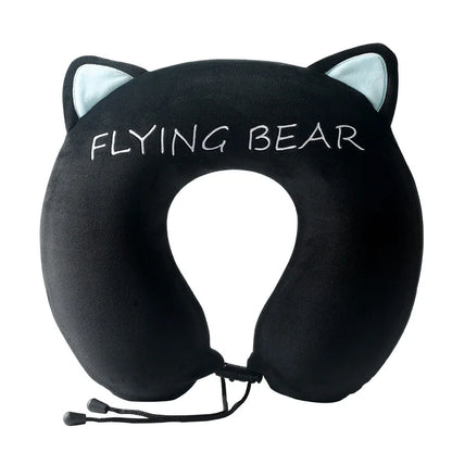 Memory Cotton U Shaped Neck Pillow Cartoon Slow Rebound Portable Travel Airplane Office Nap Use