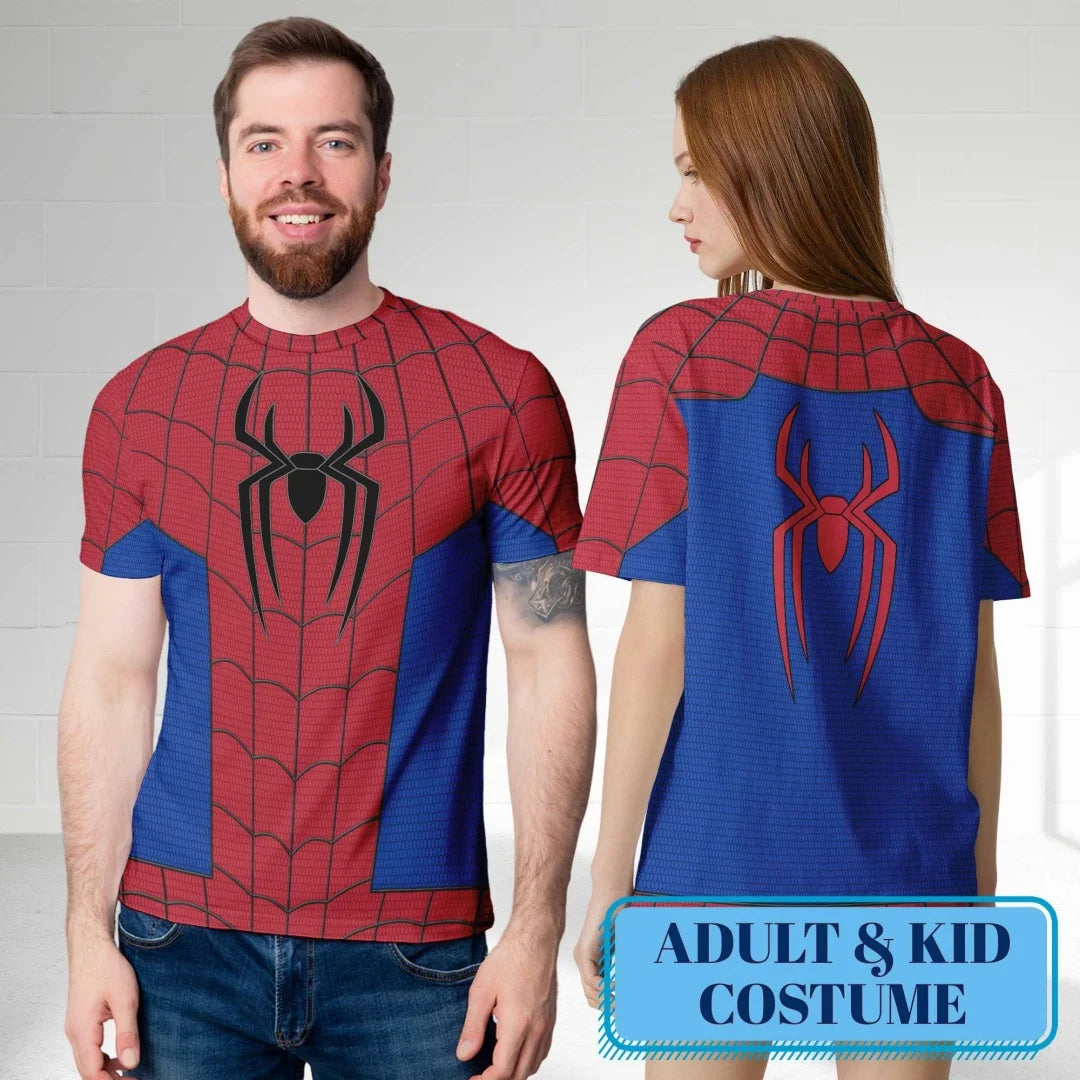 Marvel Spider-man New Suit Halloween Costume Shirt Autumn Sports Pure cotton Men's T-Shirt Children's Clothing Tee Y2k Woman