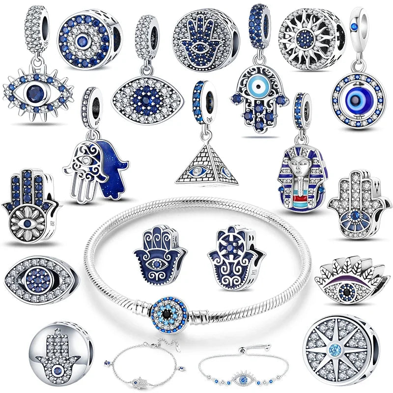 Hot Sale 925 Silver Color Evil Eye Charm Demon Eye Bead For Original  Bracelet&Bangle DIY Making Fashion Jewelry Gift
