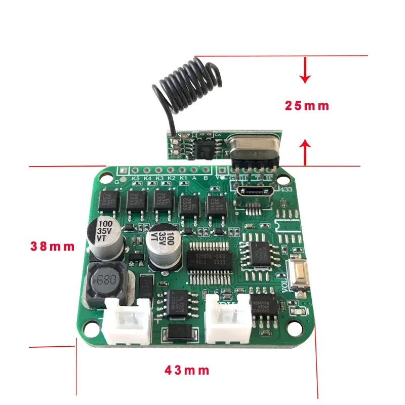 Micro USB Download 5 Channel Trigger Serial Port Audio Playback Module 433mhz Wireless Remote Control Sound PCB Board