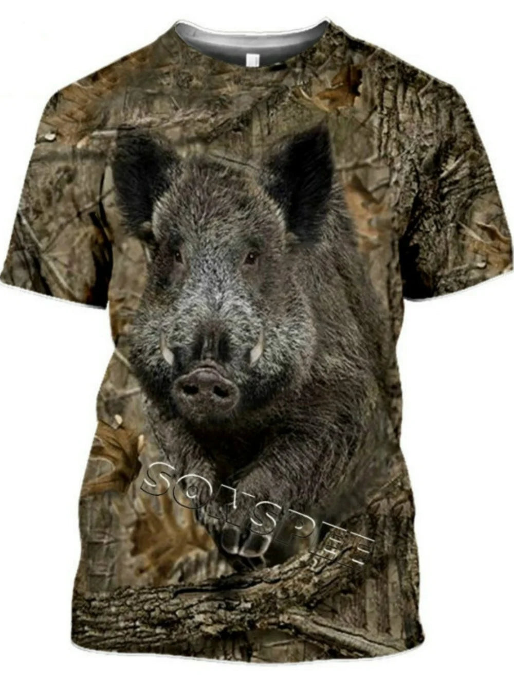New Male T-Shirt Hunting Animal 3D Print Summer Camouflage Short Sleeve Funny Tops Casual Daily Outdoor Street Men's Clothing
