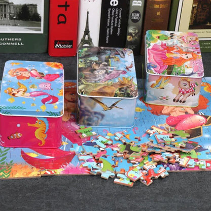 200 Pieces Puzzles for Kids Cartoon Animal Mermaid Jigsaw Puzzle Toy Learning Educational Toys for Children Montessori Games