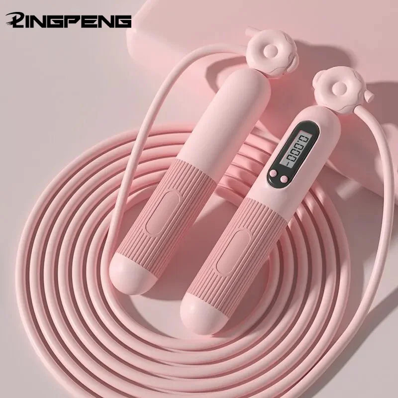 Fitness Exercise Electronic Counting With Countdown Skipping Rope Professional Fat Burning Adult Counting Timed Skipping Rope