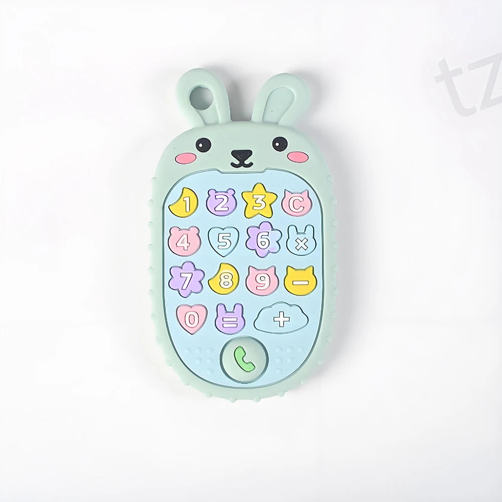 2025 New Baby Teether mobile phone Shape Silicone Teether Teething Toy Kids Sensory Educational Toy baby gift set