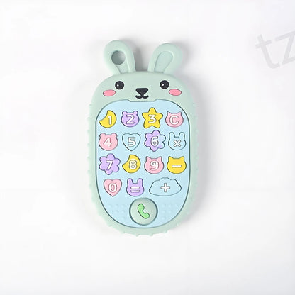 2025 New Baby Teether mobile phone Shape Silicone Teether Teething Toy Kids Sensory Educational Toy baby gift set