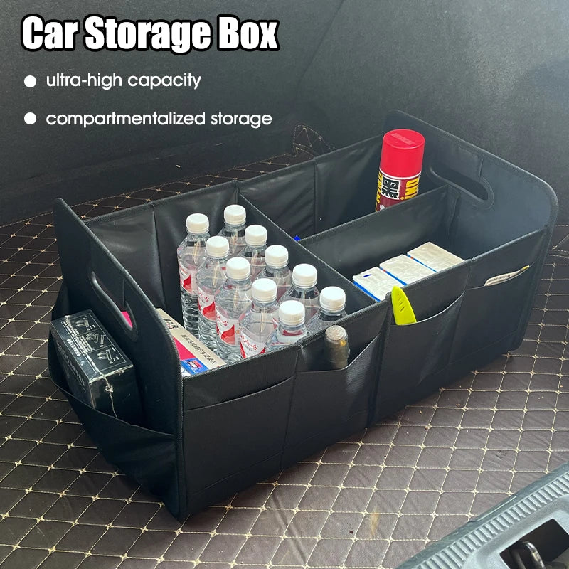 Car Trunk Organizer with Reinforced Handles Collapsible Car Organizers and Storage Waterproof Polyester Trunk Organizer